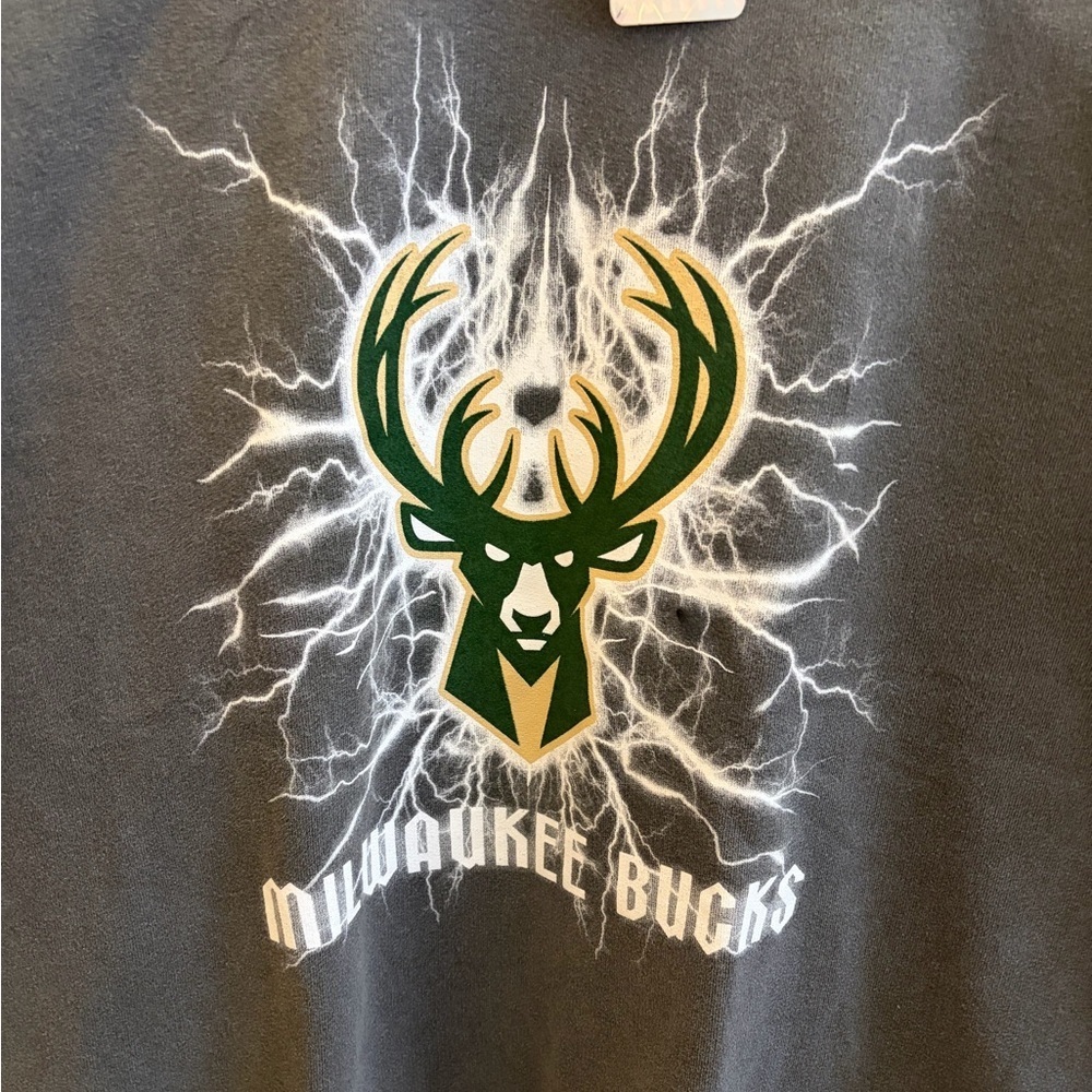 NBA Milwaukee Bucks Gray Long Sleeve T-Shirt - Picture 3 of 6